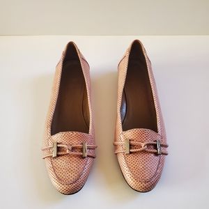 Ferragamo Pink Snakeskin Loafer Moccasin | Sz 6.5